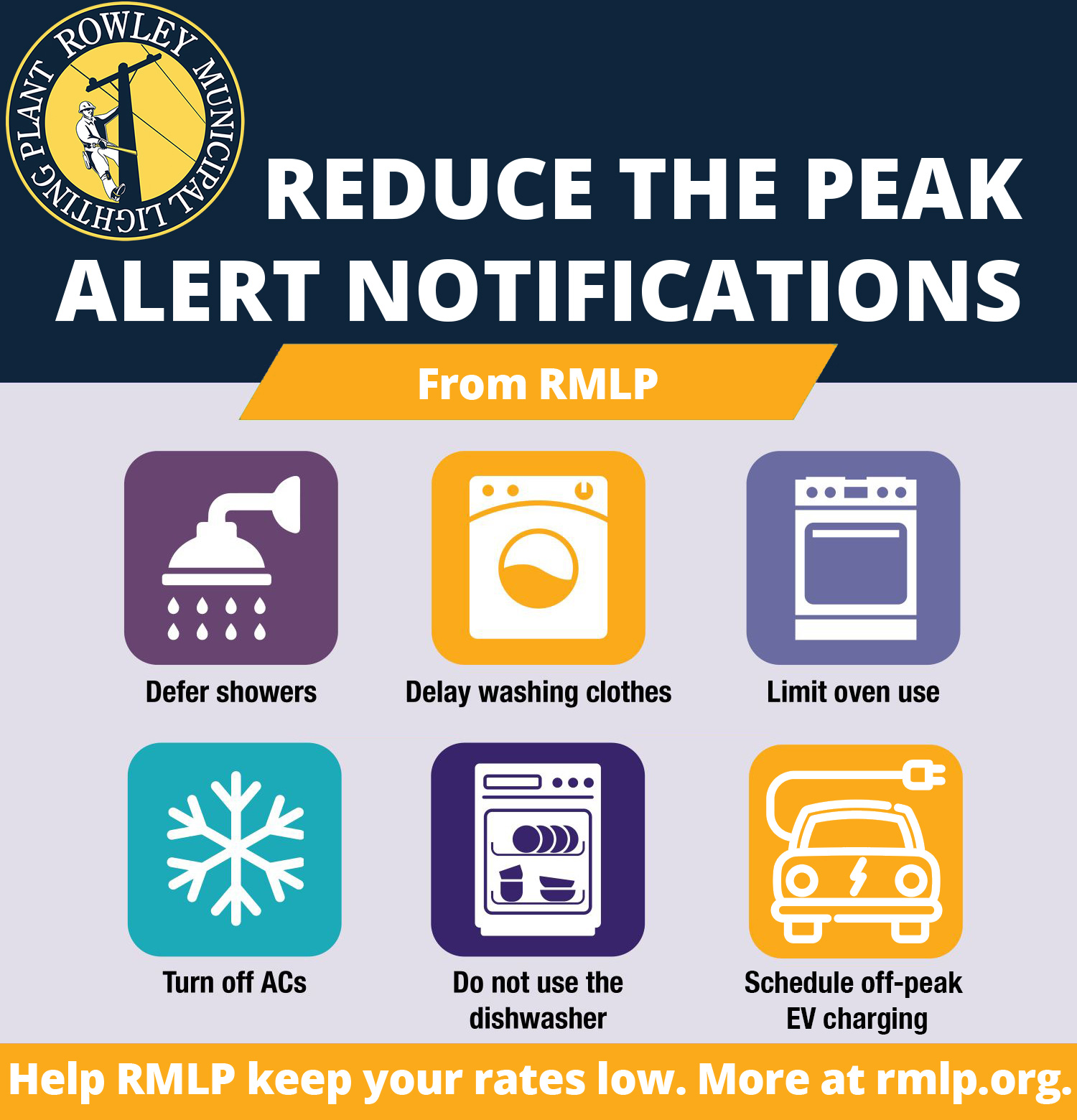 RMLP Reduce The Peak Alert graphic