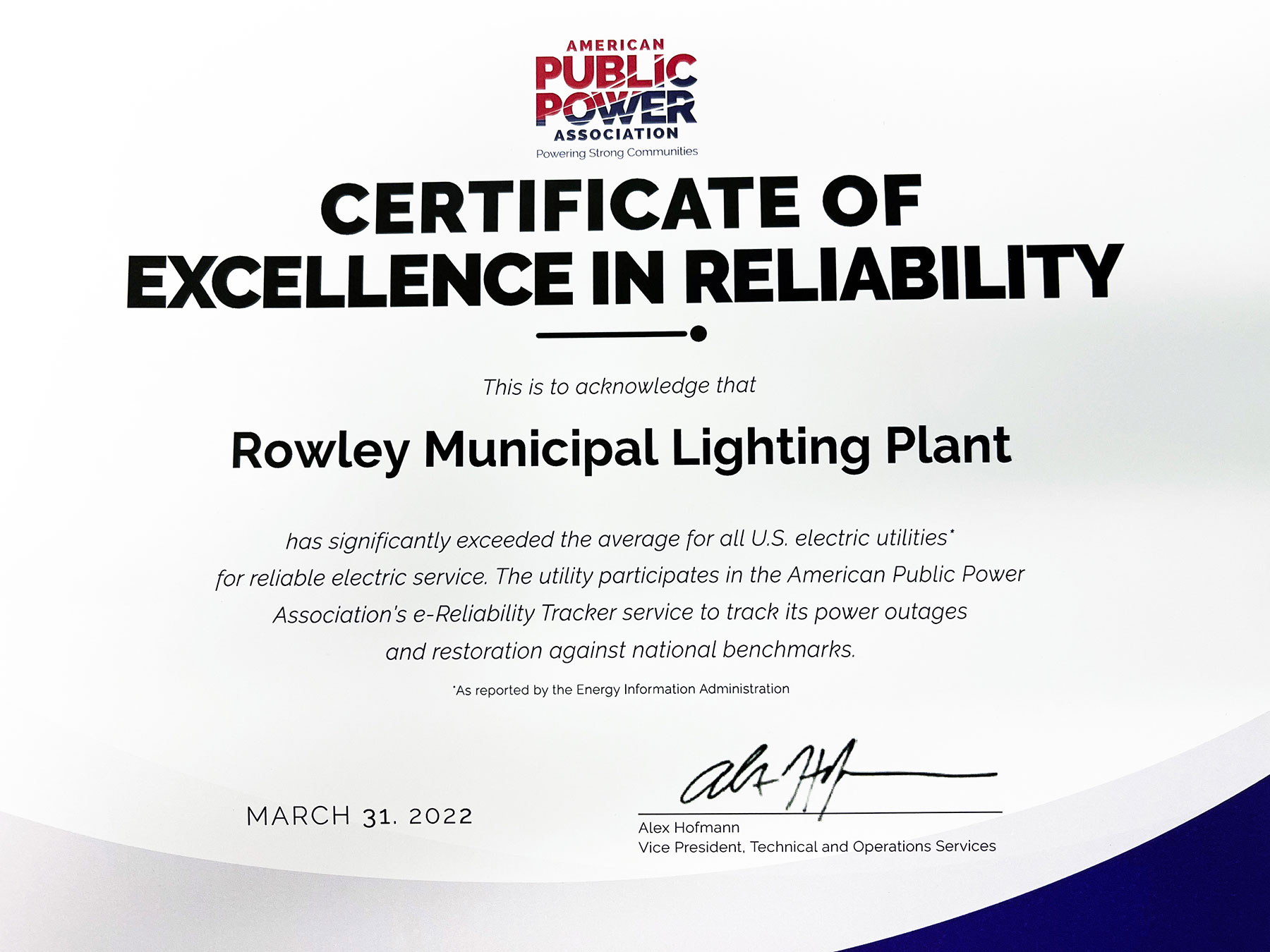 Reliability Award